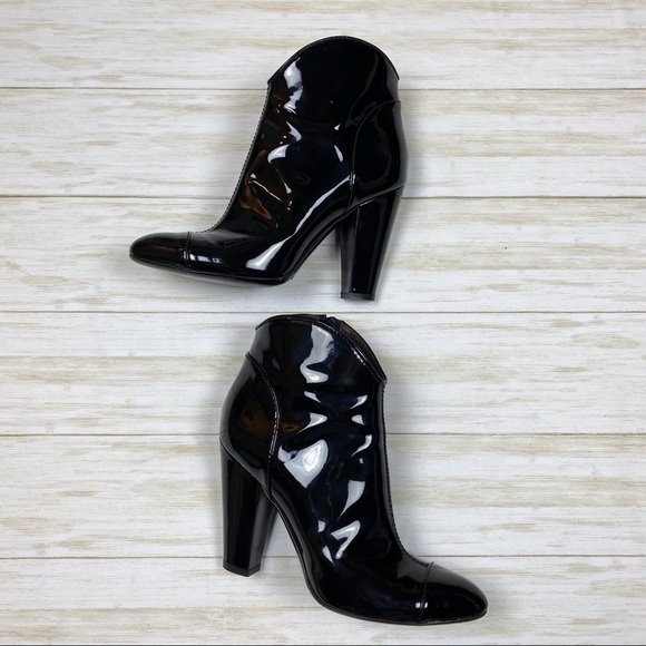 BURBERRY black patent leather ankle boots - Picture 8 of 14